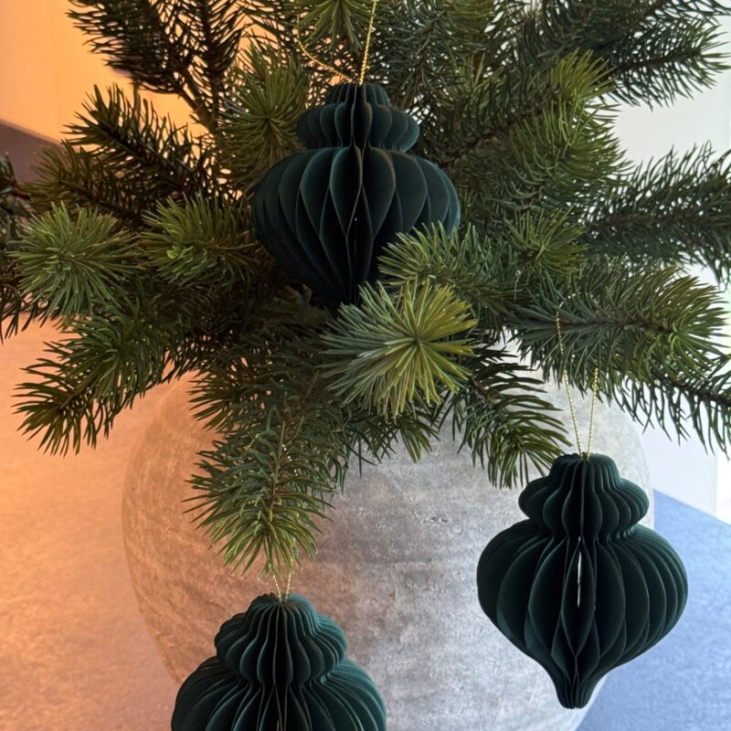 Green Teardrop Paper Bauble