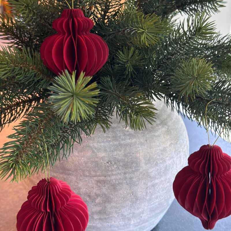Red Teardrop Paper Bauble